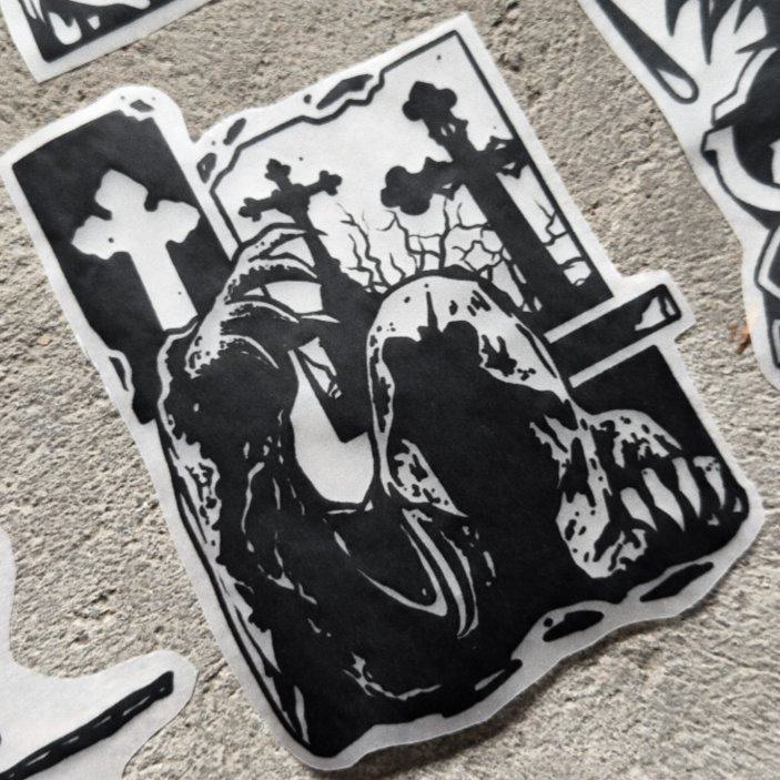 Graveyard of the Dead — blackwork flash tattoo by Nick Kozlov