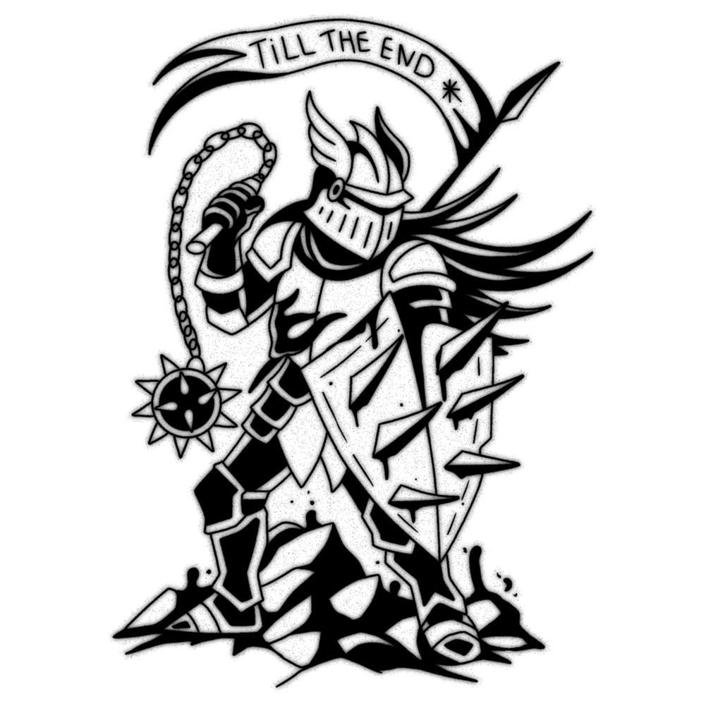 Till the end — blackwork flash tattoo by Nick Kozlov