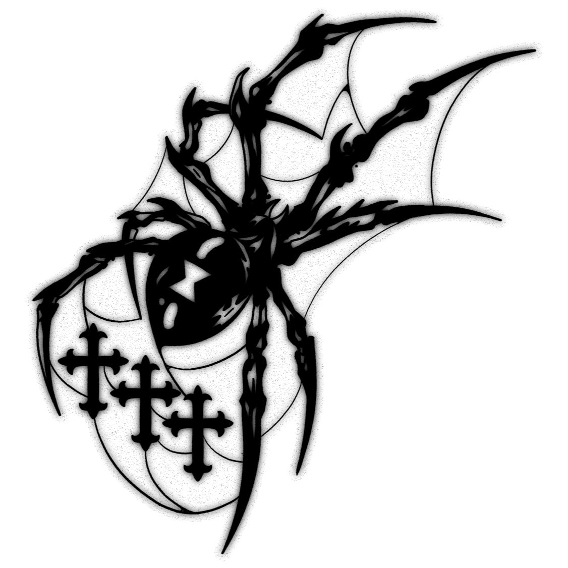 Gothic Spider — blackwork flash tattoo by Nick Kozlov