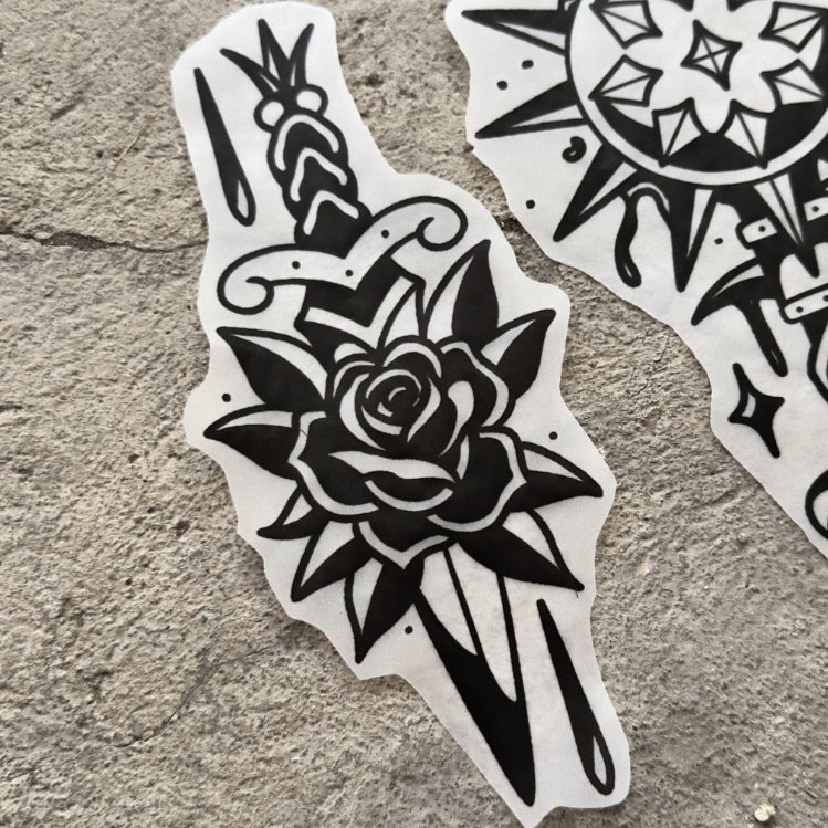 Classic never die — blackwork flash tattoo by Nick Kozlov