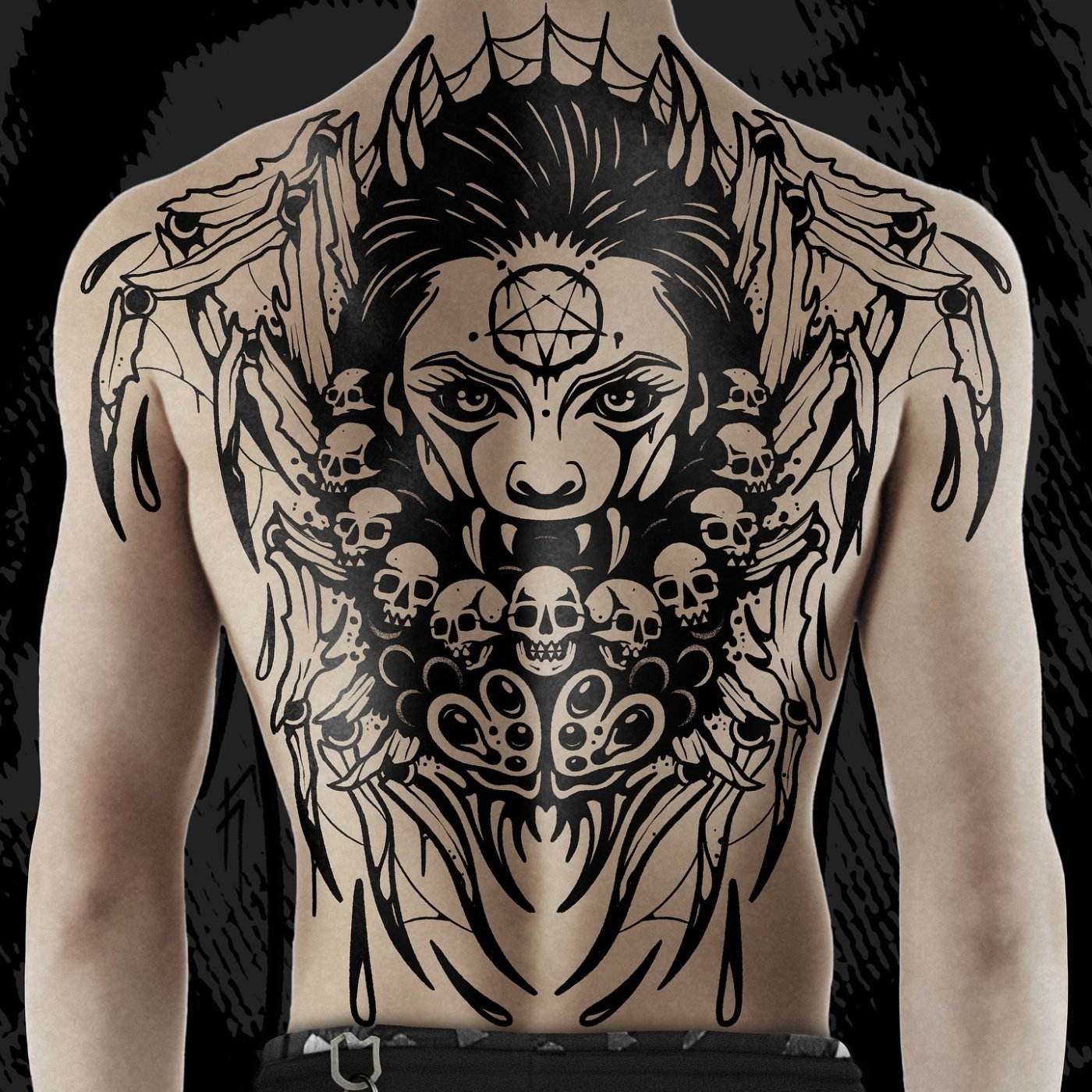 Cursed cult — big tattoo project by Nick Kozlov