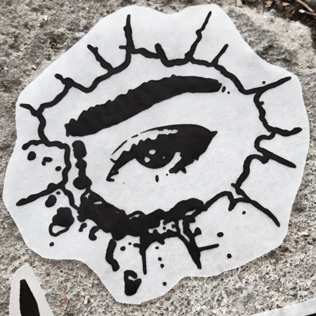 Broken glass — blackwork flash tattoo by Nick Kozlov