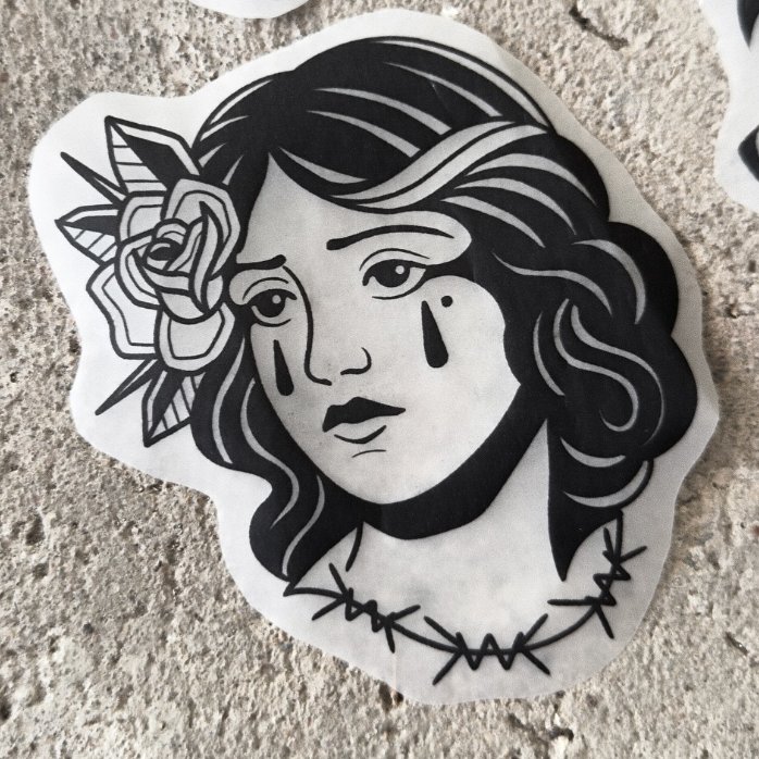 Emotion damn*age — blackwork flash tattoo by Nick Kozlov