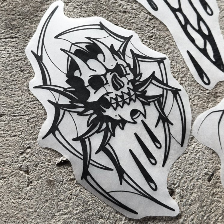 Bone spider — blackwork flash tattoo by Nick Kozlov