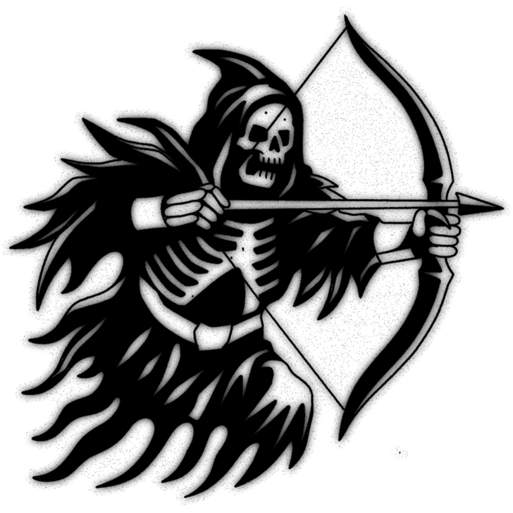 Dark archer — blackwork flash tattoo by Nick Kozlov