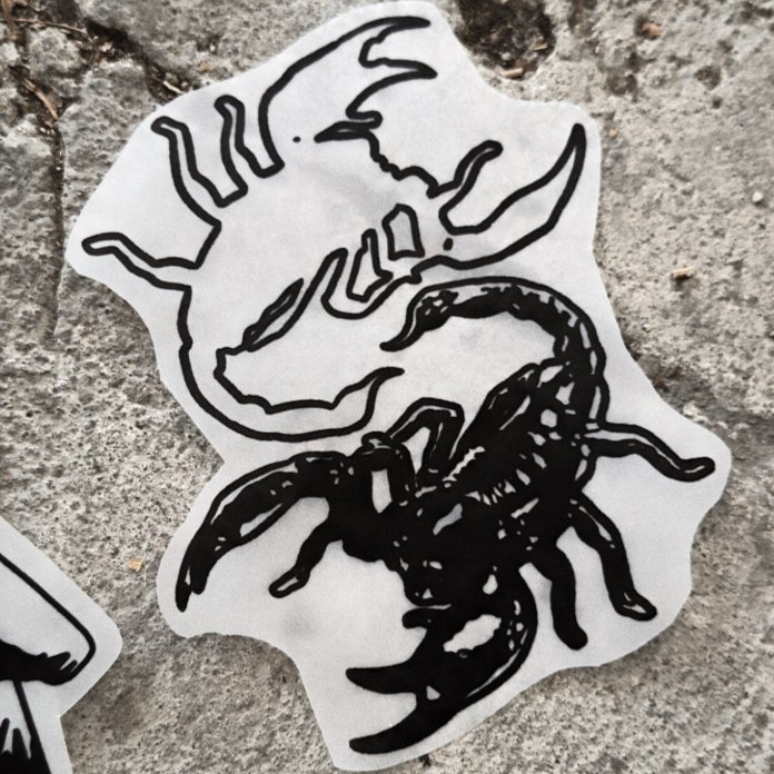 Scorps — blackwork flash tattoo by Nick Kozlov