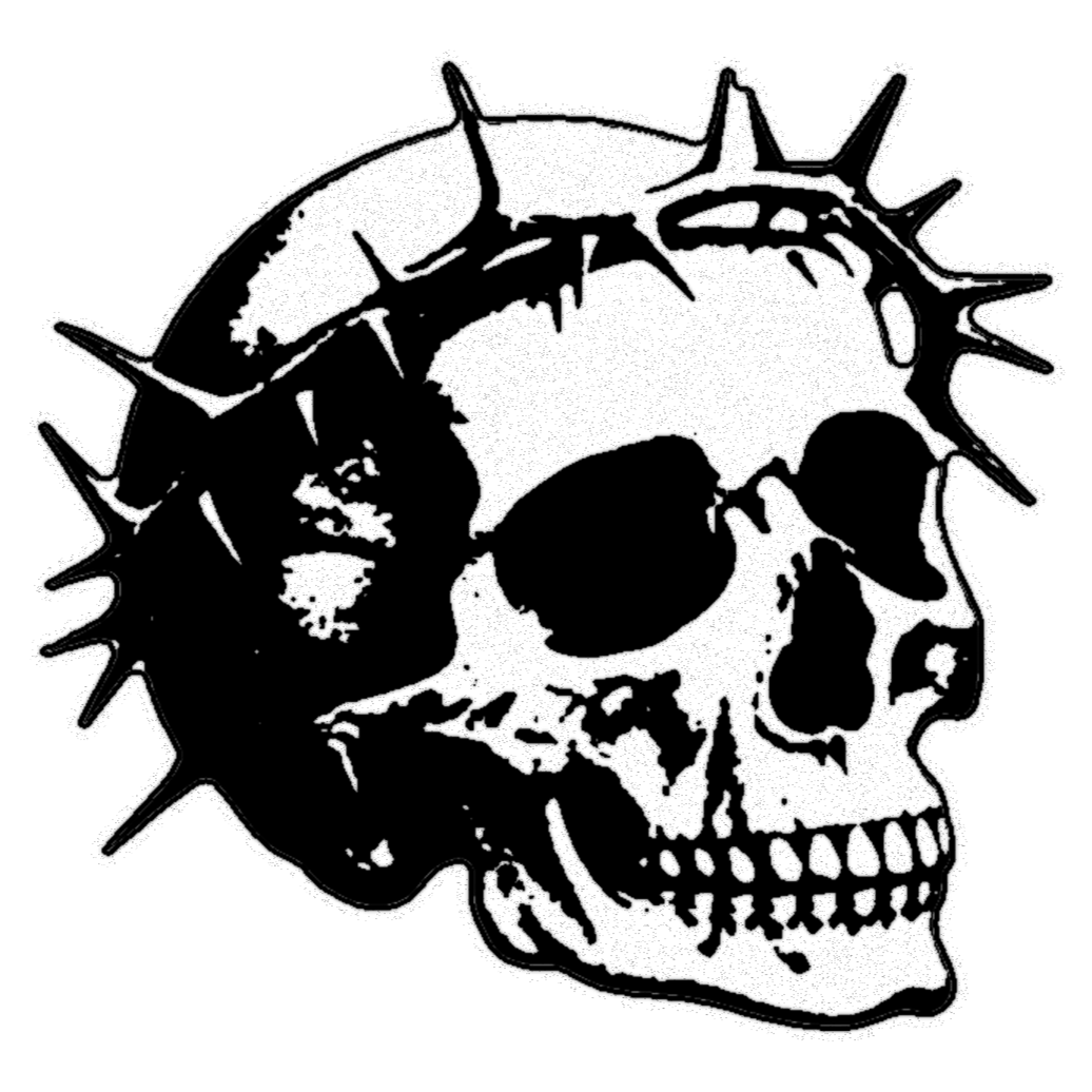 Skull thorns — blackwork flash tattoo by Nick Kozlov